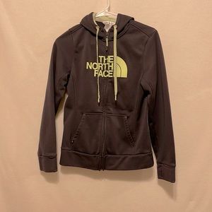 ⭐️Gray and Bright Green North Face zip up hoodie
